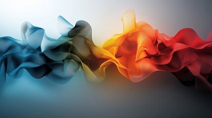 Abstract Wavy Background with Blue Orange and Red Lines