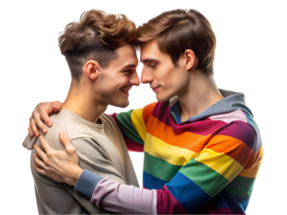 LGBTQ couple isolated on transparent background