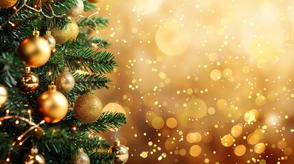 Christmas tree with sparkling ornaments