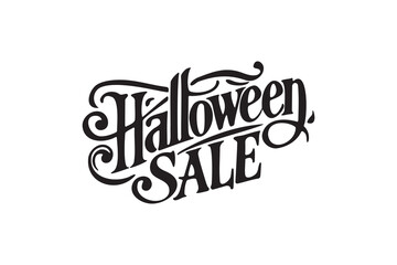 Halloween Sale handwritten text. Hand lettering typography. Modern brush ink calligraphy isolated on white background for holiday banner, poster, greeting card, party invitation.