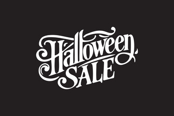 Halloween Sale handwritten text. Hand lettering typography. Modern brush ink calligraphy isolated on white background for holiday banner, poster, greeting card, party invitation.