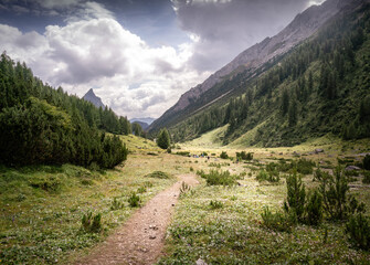 Fototapeta premium Scenic Alpine Hiking Journey: The E5 Trail Experience