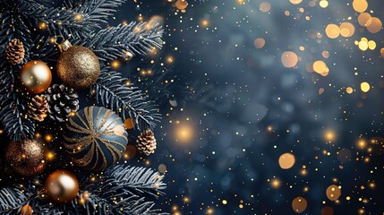 Christmas tree with sparkling ornaments