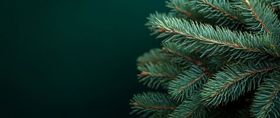 Close-up Macro of Green Spruce Tree Branches with Detailed Texture - AI generated illustration