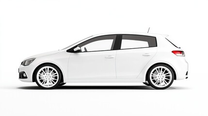 Fototapeta premium Sleek Modern Hatchback Car in Pristine White