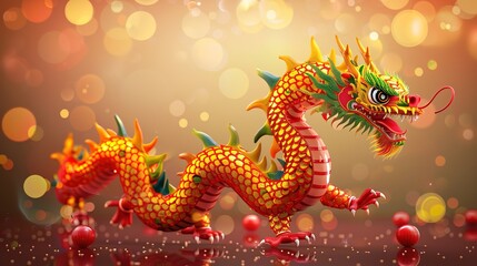 Obraz premium Dragon dance for chinese new year