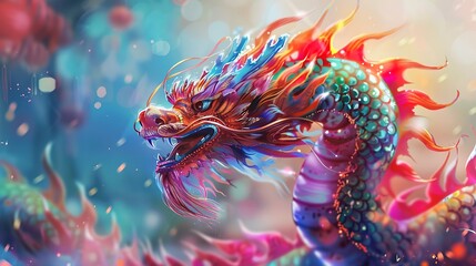 Obraz premium Dragon dance for chinese new year