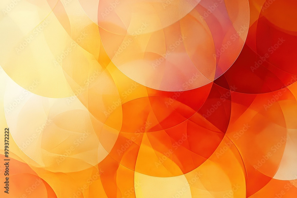 Aufkleber Bright circles in warm shades of orange and yellow create a vibrant abstract pattern, evoking energy and warmth in a dynamic visual display