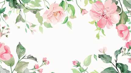 Elegant Watercolor Floral Frame for Wedding Invitations