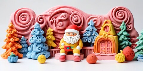 Obraz premium The scene is cheerful and festive, with the santa holding a book