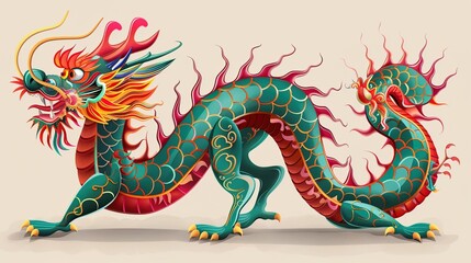 Obraz premium Dragon dance for chinese new year