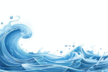Isolated Waves Background Clipart on White, Graphic Design Element for Projects
