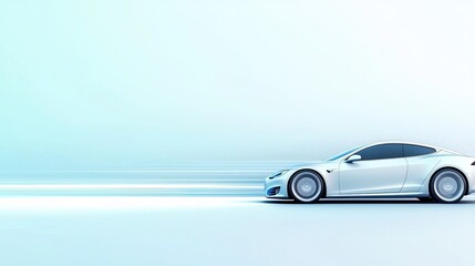 Sleek White Sports Car on Icy Road