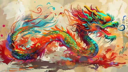 Fototapeta premium Dragon dance for chinese new year