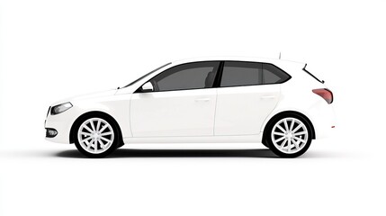 Obraz premium Luxury White Sedan Against Gray Background
