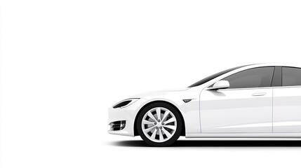 Fototapeta premium Sleek Modern White Car with Black Accents