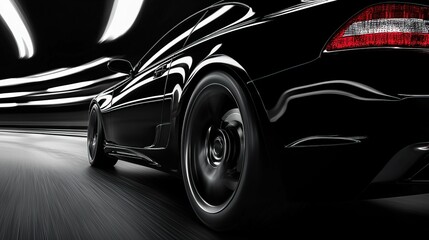 Close-up View of Sleek Black Car