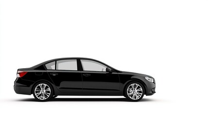Fototapeta premium Black Car with Silver Rims Parked on White Floor