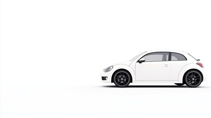 White Hatchback Car with Black Roof