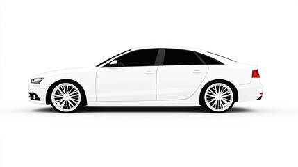 Obraz premium Sleek, Modern White Car with Black Accents