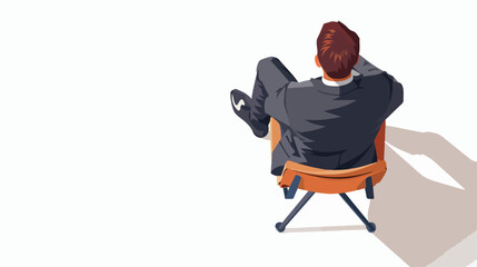 Top View of Thoughtful Businessman Sitting on Chair