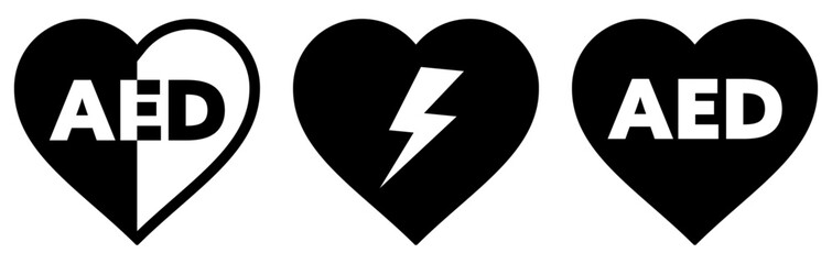 AEDのアイコン 黒
