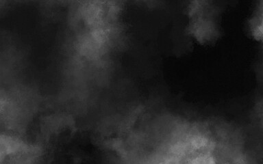Abstract black and white realistic smoke clouds with shadow overlay effect background. Mystery dark background with spooky white light and fog. Vector illustration of smoky mist toxic vapor on floor.