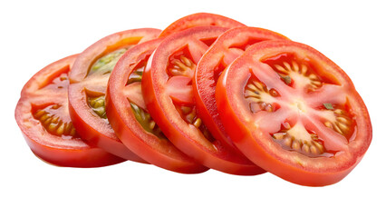Slices of tomato isolated on transparent background