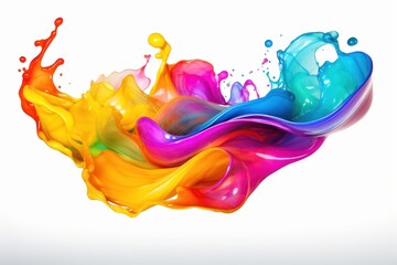 Fototapeta premium Rainbow liquid splash abstract art expression.