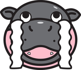 Baby cute pygmy hippo
