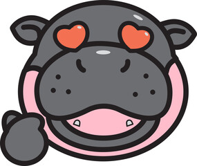 Baby cute pygmy hippo