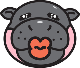 Baby cute pygmy hippo