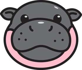 Baby cute pygmy hippo