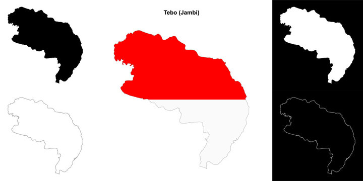 Tebo blank outline map set