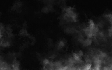 Abstract black and white realistic smoke clouds with shadow overlay effect background. Mystery dark background with spooky white light and fog. Vector illustration of smoky mist toxic vapor on floor.