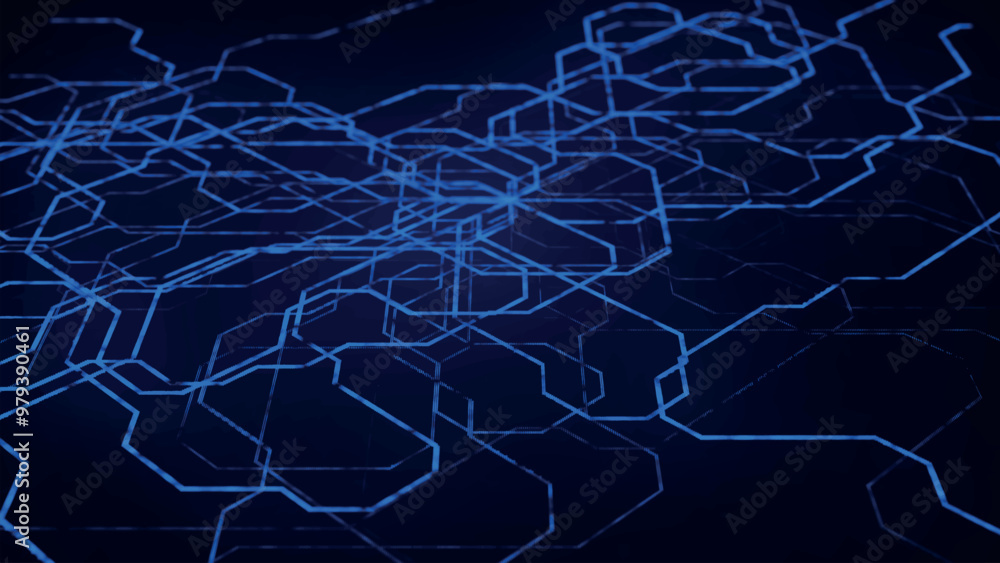 Poster abstract techno background. 3d technological composition. information technology concept. digital cy