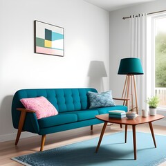 mid century scandinavian interior design of living room