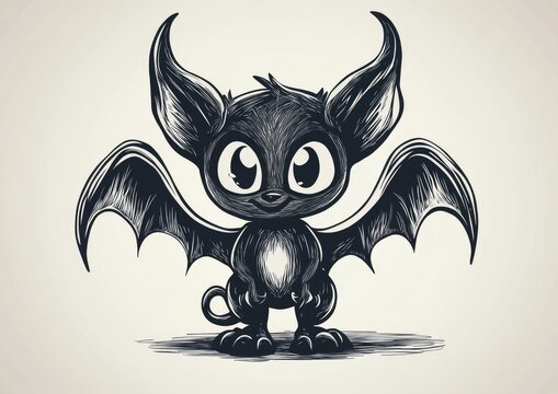 recommend clip art: Cartoon illustration of a small devil character in a line art style