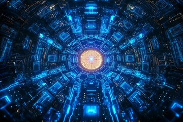 Fototapeta premium Encrypted Labyrinth, Cybersecurity