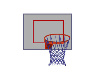 Naklejka premium Basketball hoop on white background.