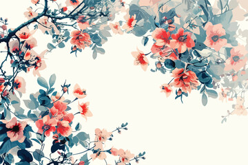 Vintage Floral Background Single Clipart Isolated