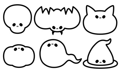 ハロウィンキャラクターのフレームセット