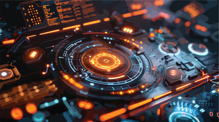 Virtual Interface Icon AR 16:9 - Futuristic Technology Concept Design