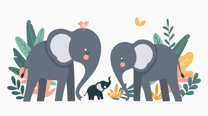 Visit the Zoo Day: Two Elephant Layout Icon