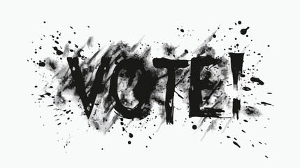 Vote Hand Drawn Typography Quote - Black Lettering for Elections