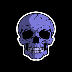 skull art illustration hand drawn for stickers logo poster etc
