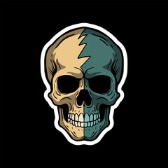 skull art illustration hand drawn for stickers logo poster etc
