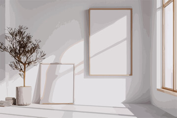 Blank Artistic Frames Indoors for Wall Decor Ideas