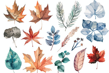 Watercolor Design Elements Single Clipart Isolated On White Background