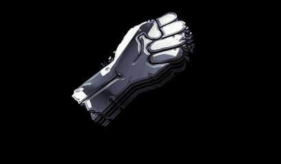 Fight freedom rebelion with fist symbol digital 3d illustration